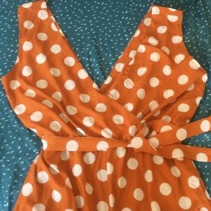 Orange and white Polka Dot Jumpsuit SHEIN 3XL